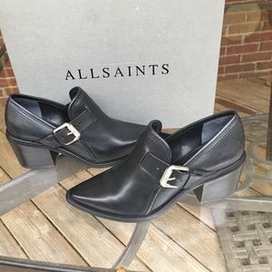 All saints black leather Jessie boot
